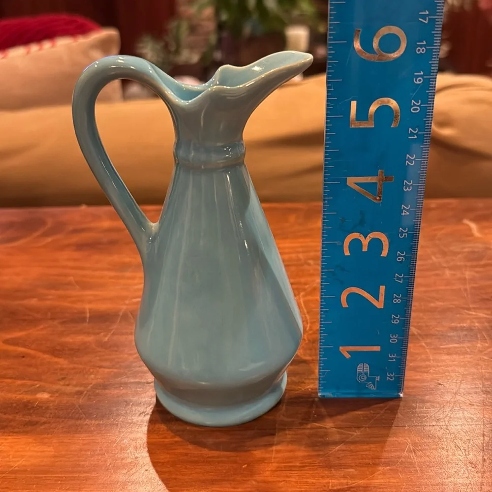 Vintage Maple Syrup Pitcher Handle Ceramic Blue Marked 474 EXCELLENT CONDITION